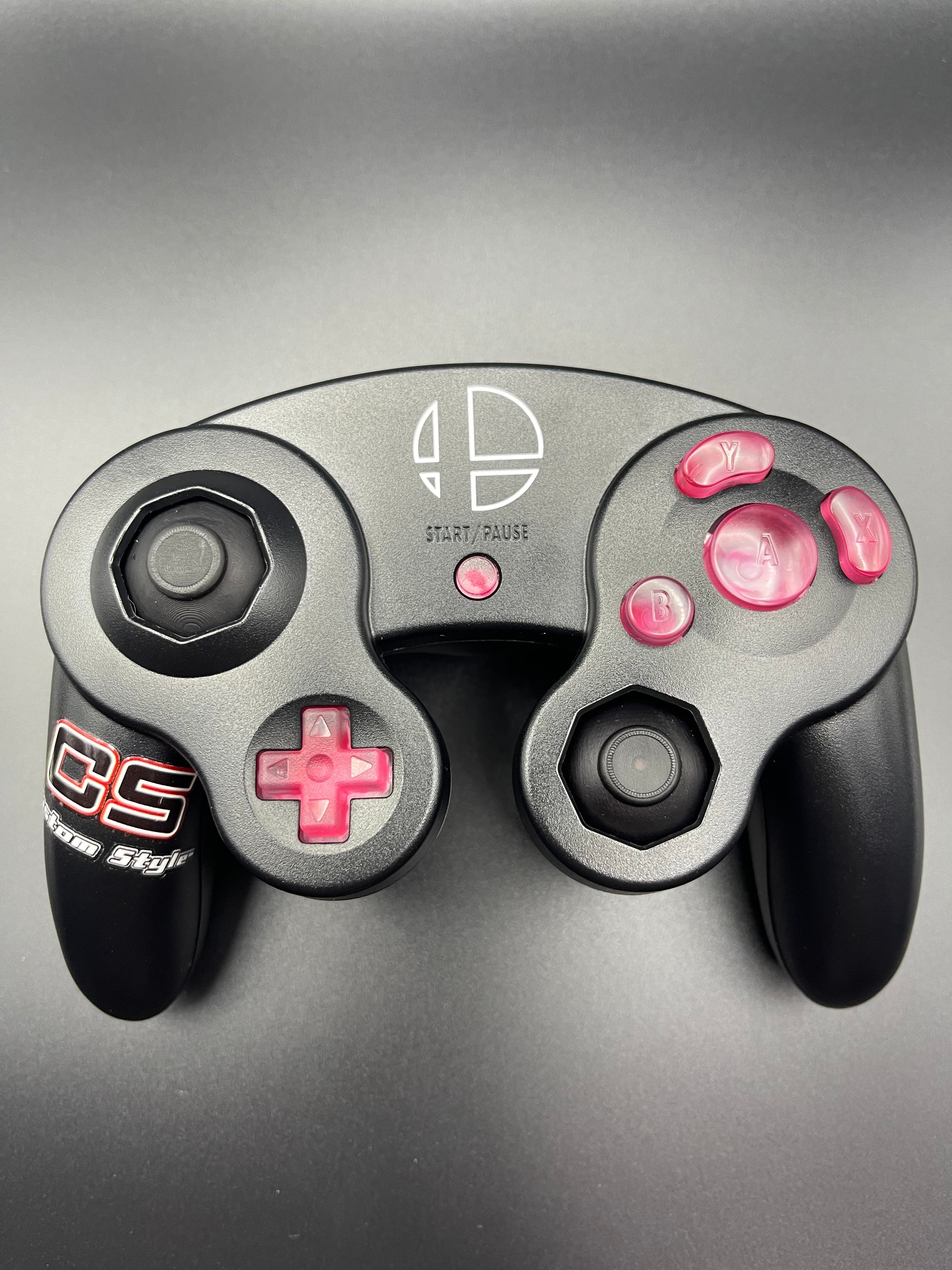 ゲームキューブコントローラー カスタムボタン 純正形状（クリアレッド