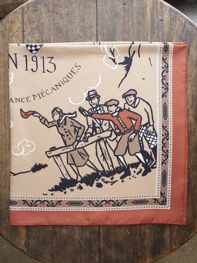 【A PIECE OF CHIC】SILK SCARF / MOTOCYCLETTISTE - BURGUNDY