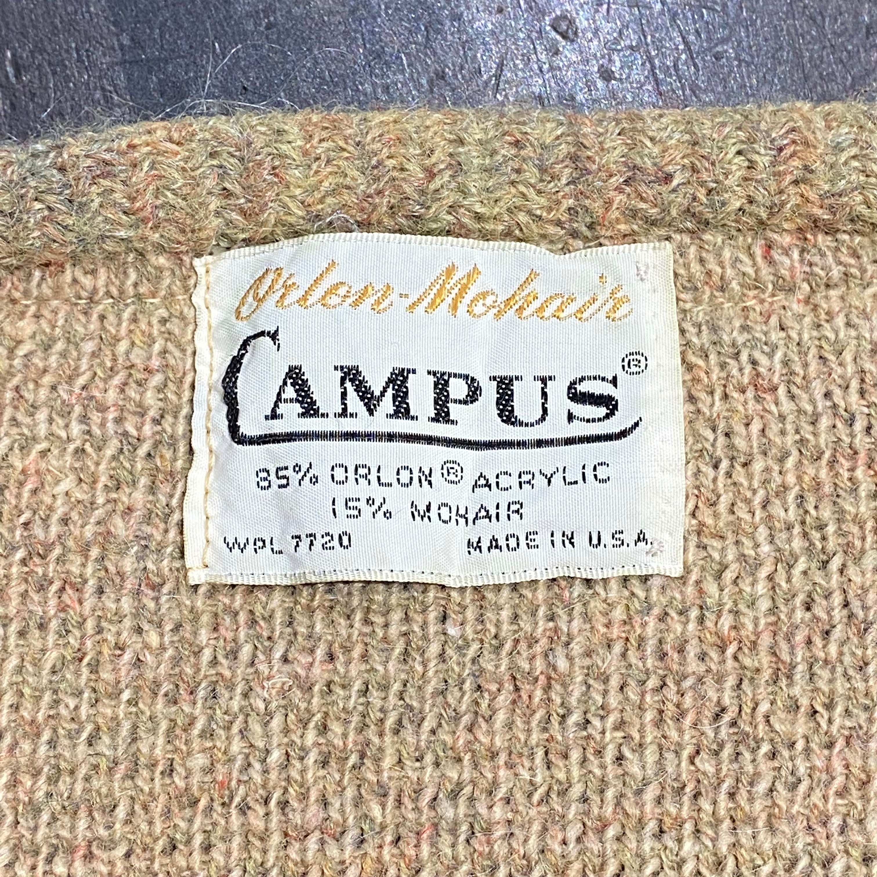 60年代〜 USA製 size:M程度【 CAMPUS 】キャンパス モヘア×オーロン