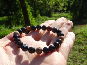 スレイマンアゲート、ブレスレット ～黒～