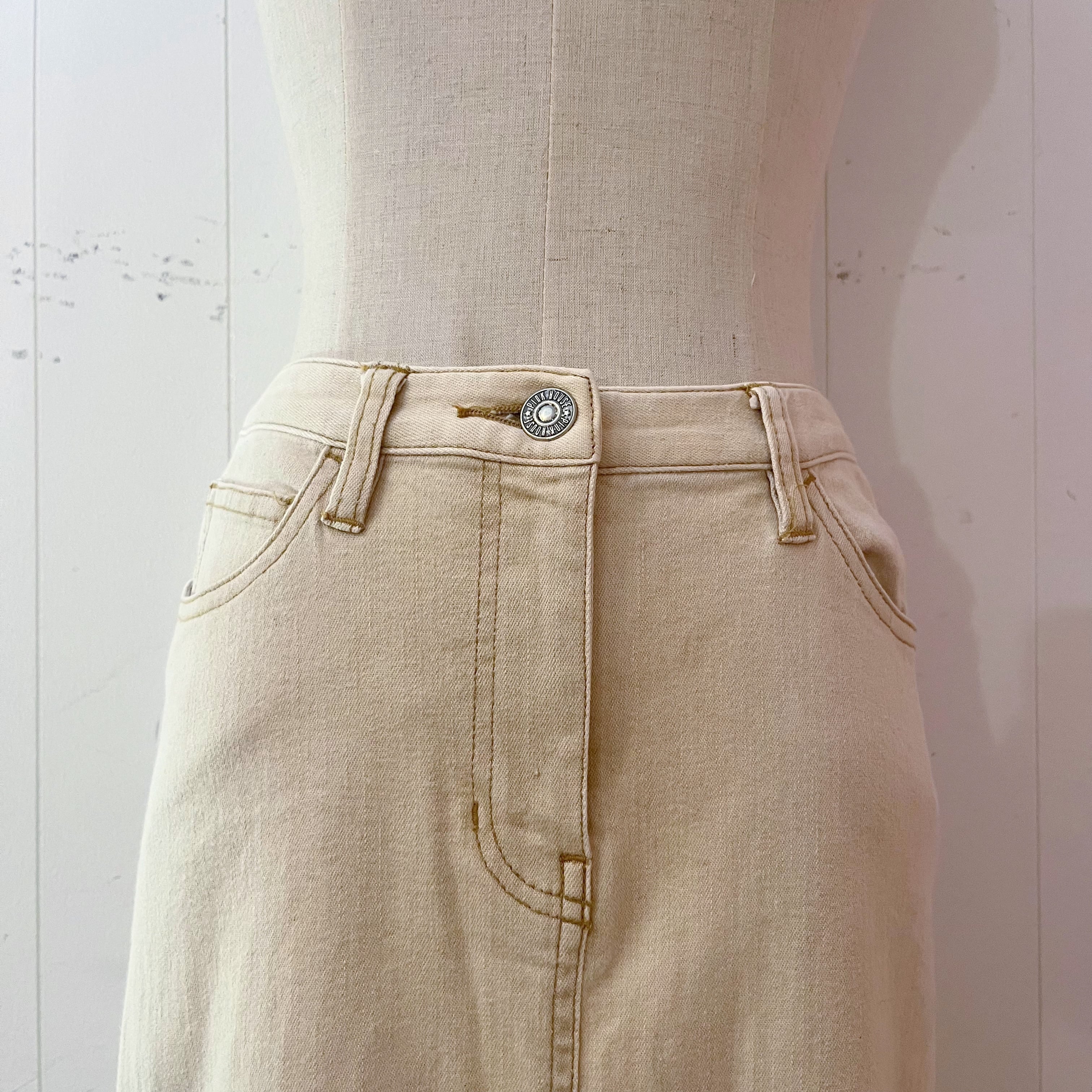 PINK HOUSE / lace up ribbon skirt