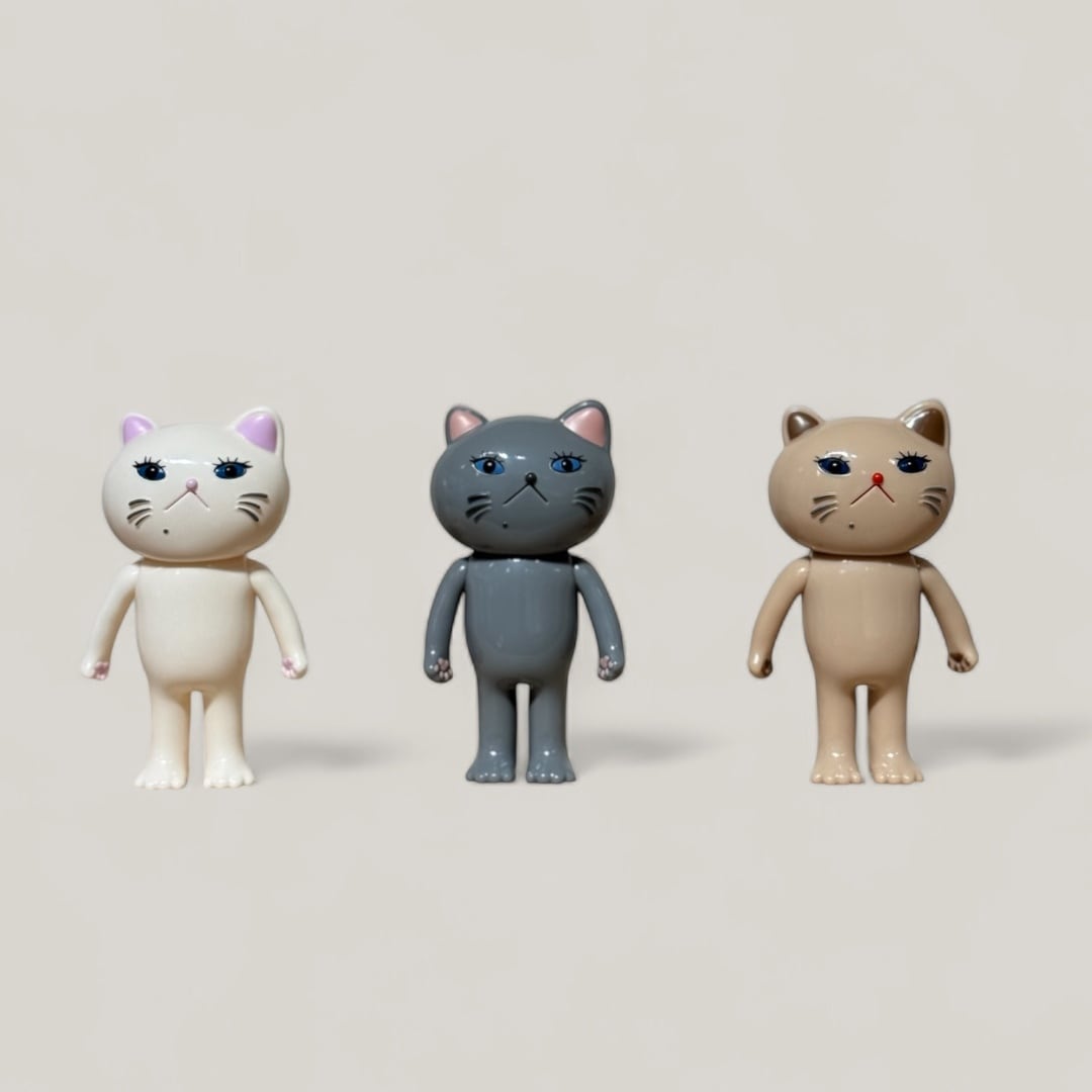 フルネノネコ アイボリー通常ver. ソフビ | Flune 文房具 猫雑貨