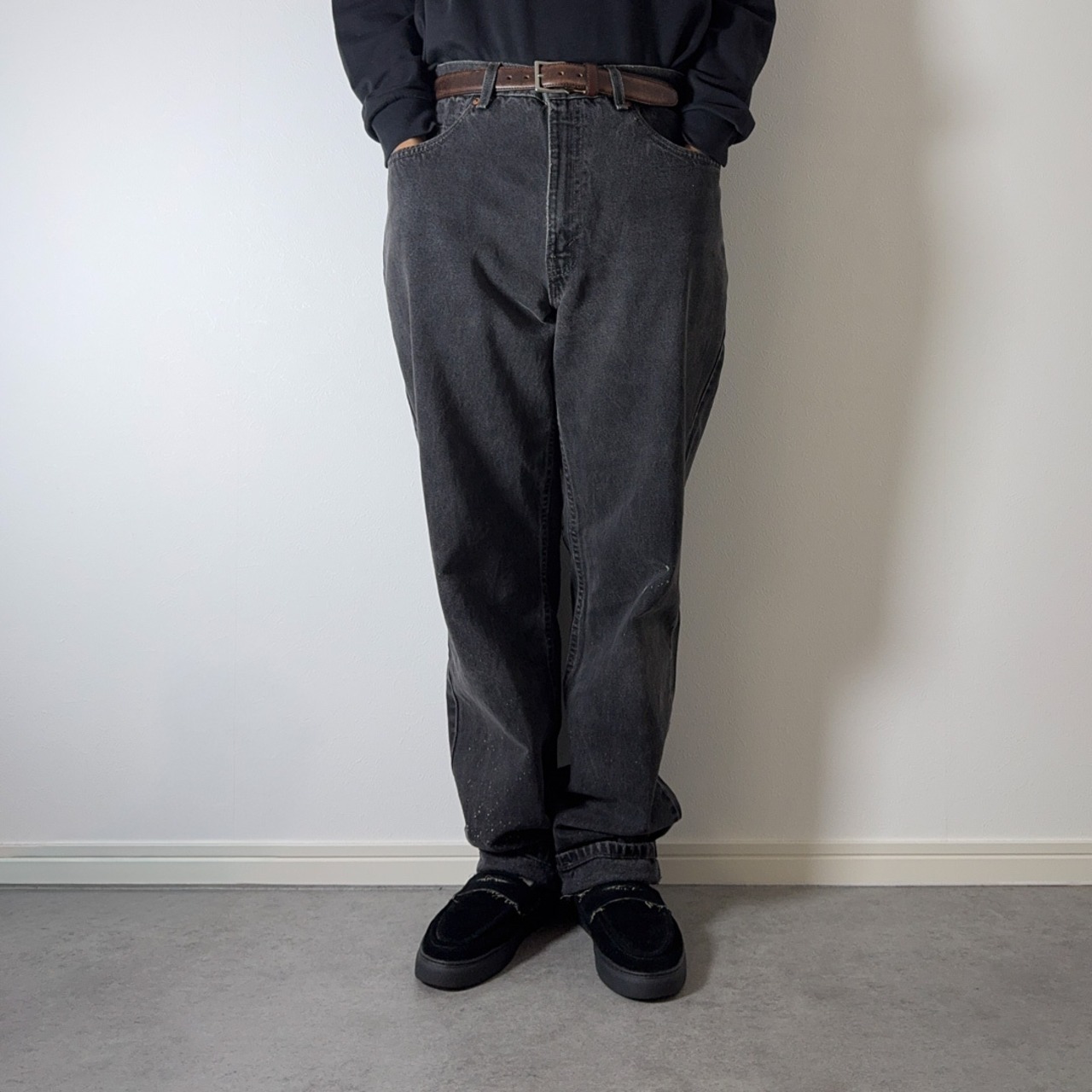 Levi's 550 black denim "made in USA" W36L33相当 古着 - 17