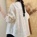 2色／センターレースフラワー刺繍ブラウス ・12496
