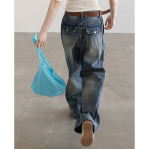 wide-leg denim pants　J00458