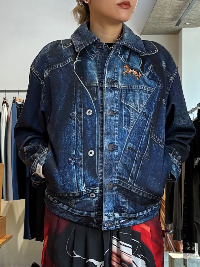 【25AW】FUMIE TANAKA フミエタナカ / FT x TATA print bl / デニムプリントブルゾン