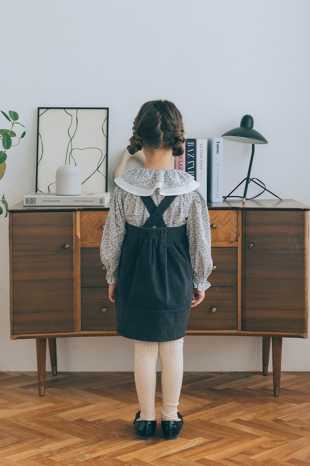 【1DAY限定SET♡】ブルーフラワーブラウス×グレースカート2点セット