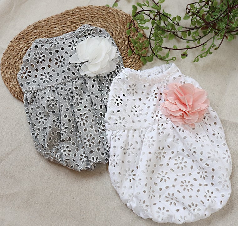 【SALE】ボリュームレースワンピース XS ~ XL 2color  /  犬服 犬の服 犬 ワンピース ドッグウェア 小型犬 中型犬 ペット洋服 onepiece10