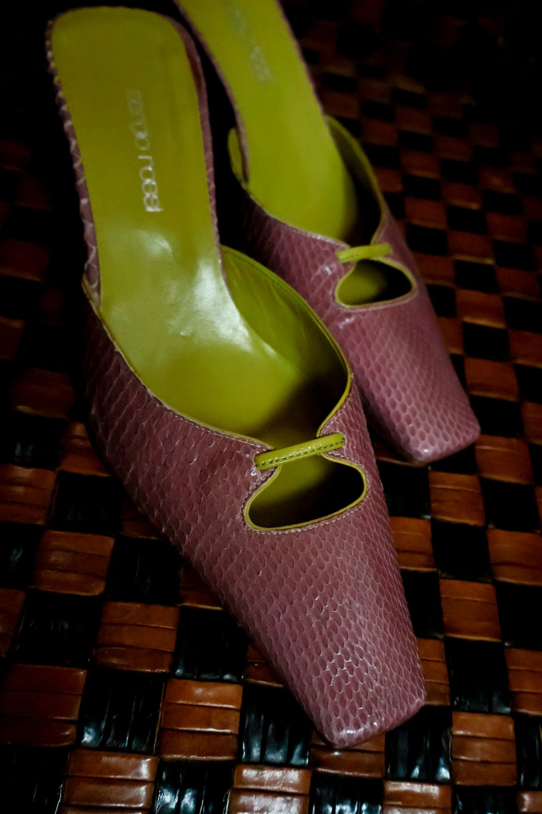 sergio rossi snake pattern shoes 35 1/2