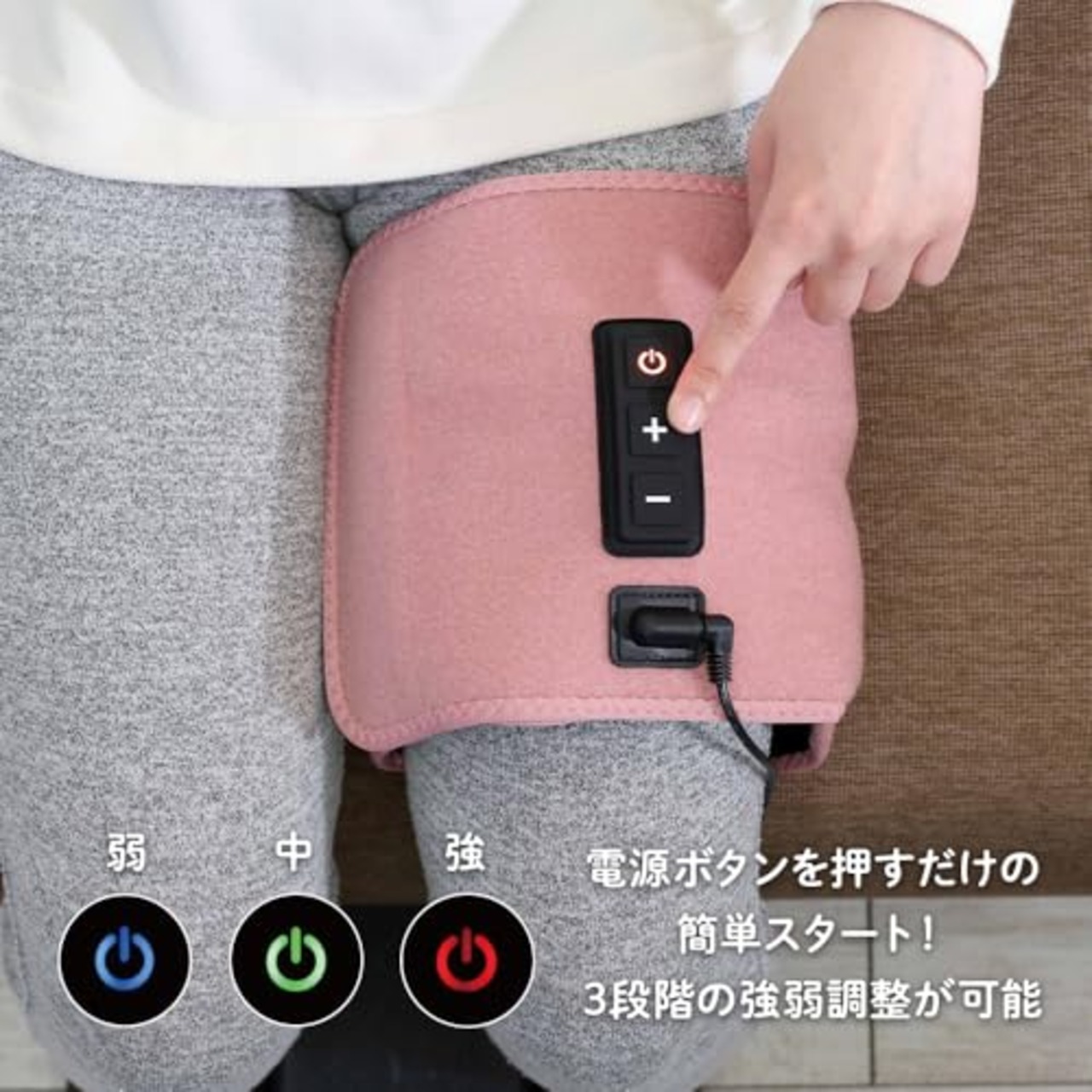 ゴリラのふたつかみ 太ももケア ふくらはぎケア 2way 片足ケア 電動 3段階調節(強・中・弱) タイマー10分 軽量 グレー ドウシシャ GRM-2501 GY