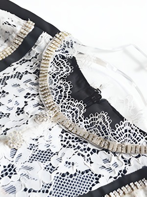 Lace splicing black dress【H00067】