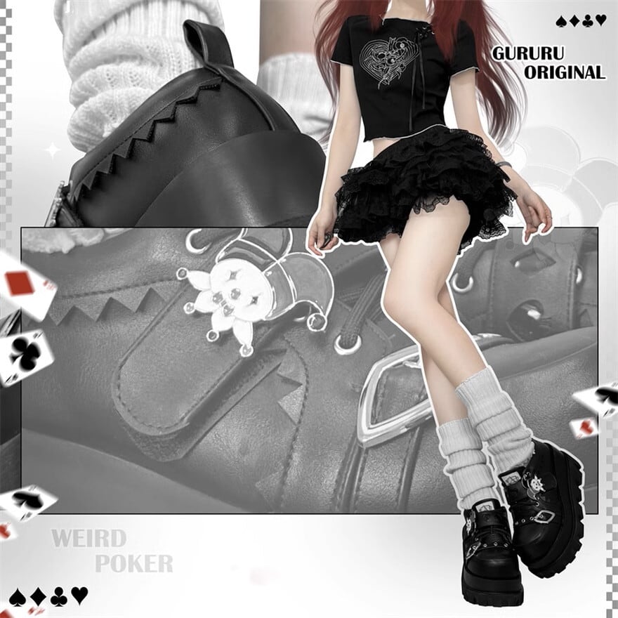 完売品！レフレム ブルゾン 地雷 ユニセックス ゴスロリ 病みかわGRIOS原宿 ゴスロリ通販 With U 厚底靴 GURURUオリジナル ピエロ ブラック