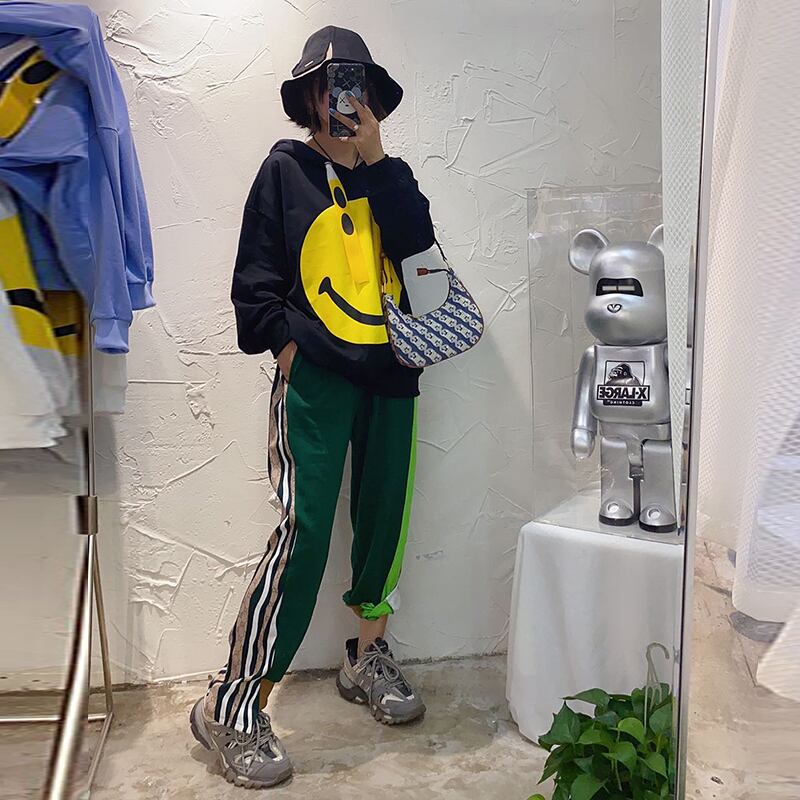 2020年秋の新スタイルプラスサイズの女性のルーズで薄いフード付きTシャツファットシスターmm長袖ジャケットトップトレンディ ミックスインファッション81410245597