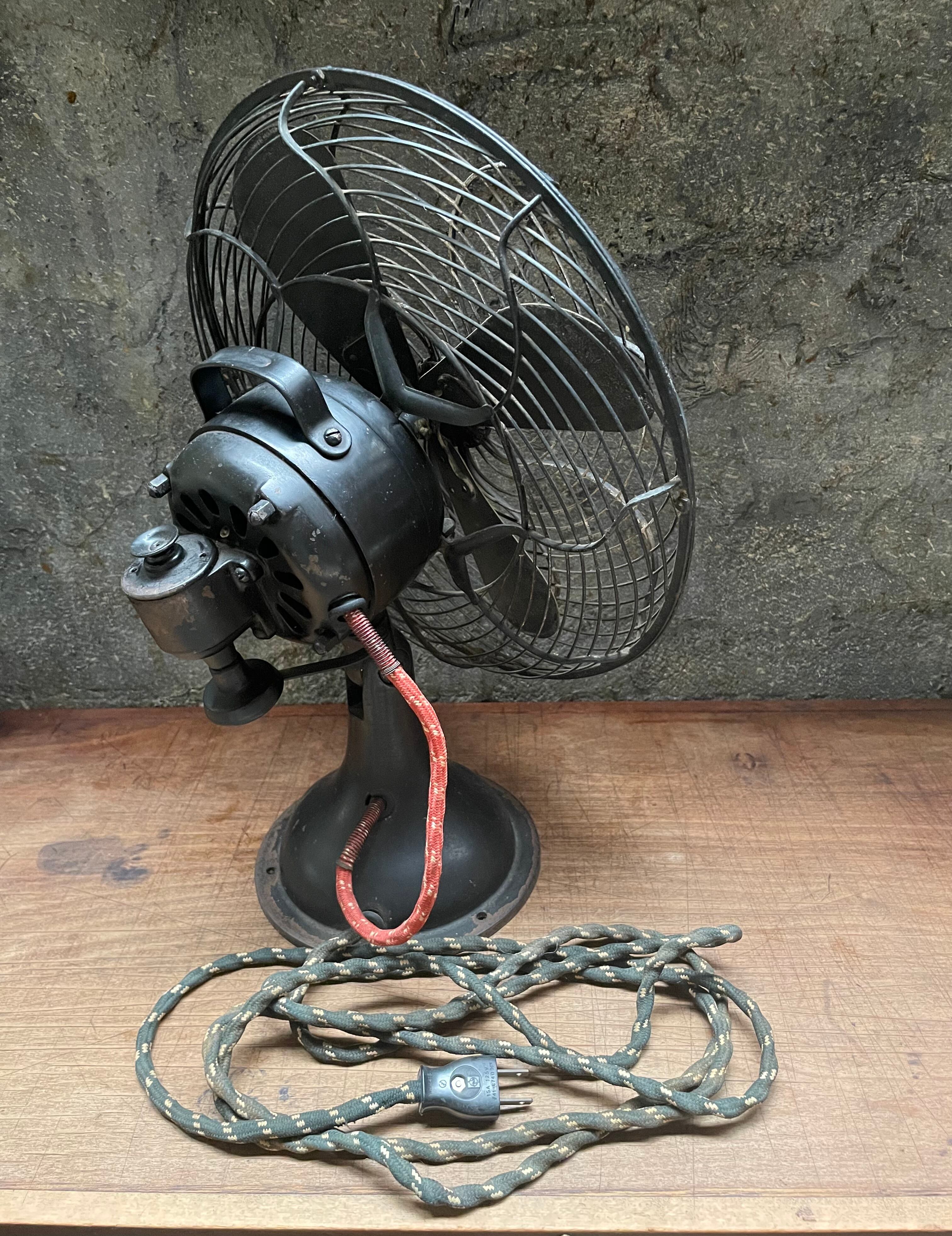 Japan Vinage 扇風機 芝浦製作所 動作品 美品 レトロ 黒