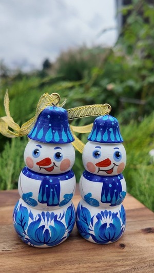 クリスマスデコレーション　スノーマン3点セット（ティモシェンコ作）