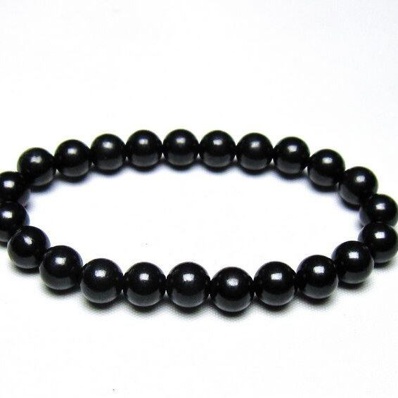シュンガイト ブレスレット 8mm 一点物 メール便可 111-49698