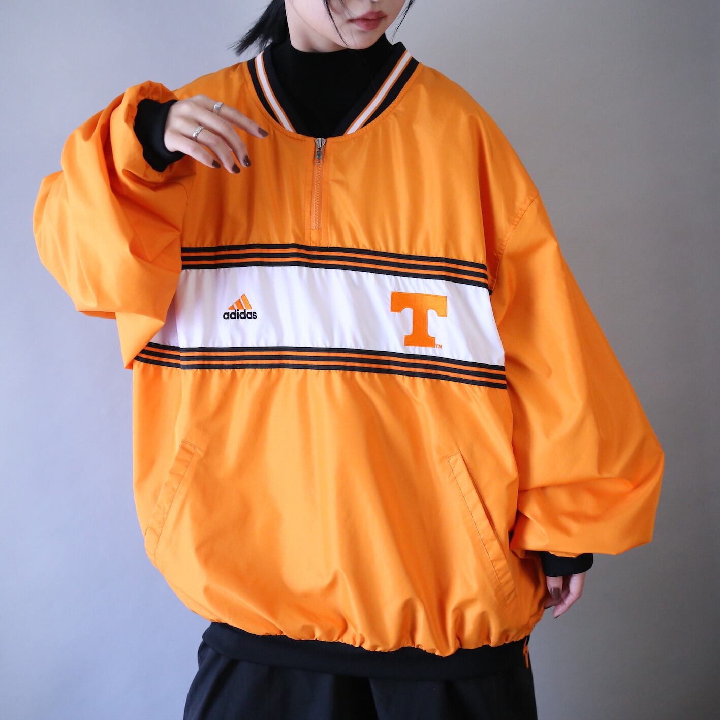 "adidas" XXL over silhouette good coloring half-zip pullover