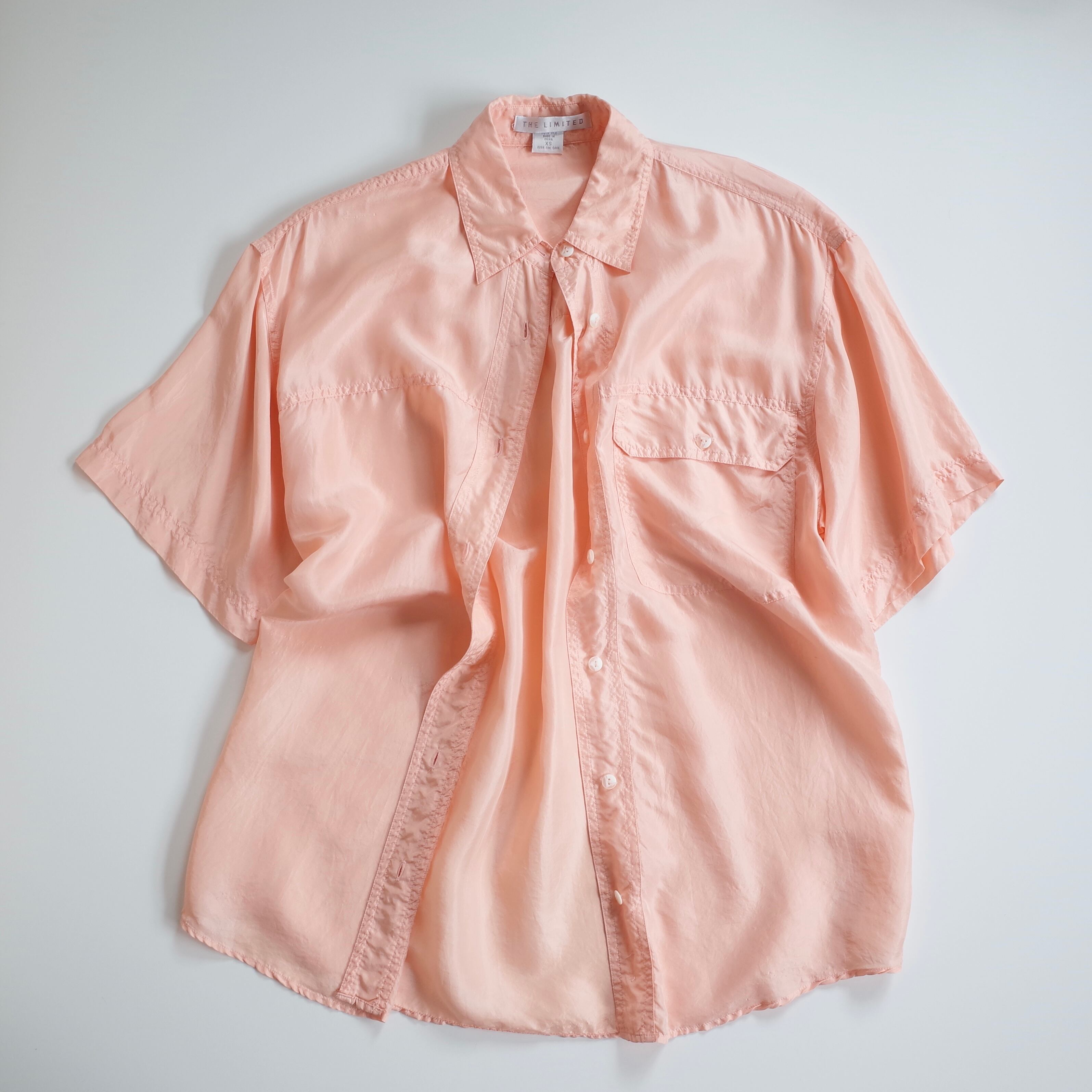 S/S big silk shirt "pink"