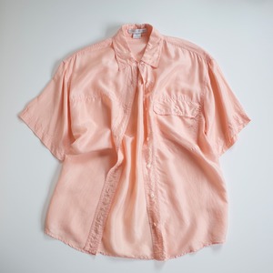 S/S big silk shirt "pink"
