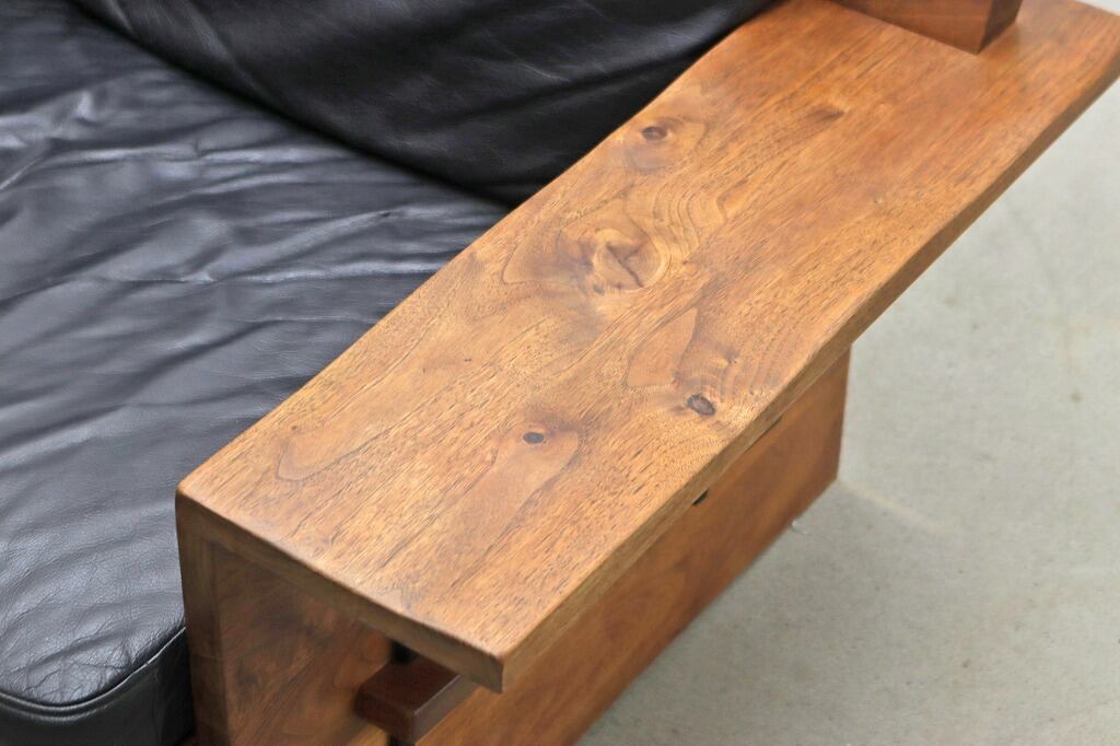 MARUSHO マルショウ ONDA オンダ ウォールナット 無垢材 本革 3Pソファ