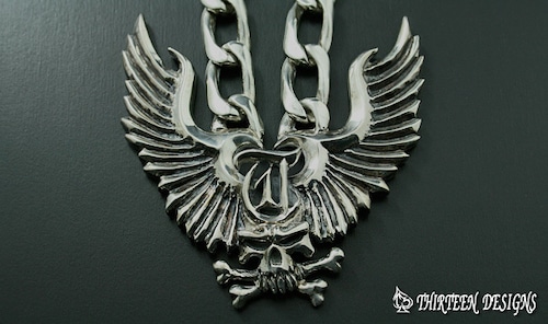 THIRTEENDESIGNS サーティーンデザインズ KN-TL BIG GULL WING SKULL NECKLACE TL