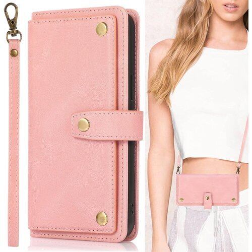 ストラップ 2本付き 適用 iPhone 15 手帳型 iPhone15ケース アイフォン 15 ケース アイフォン15 スマホケース iPhone15 ケース いphone15 アイホン15 iPhone15 case Heofuixt カード収納 スタンド ストラップホール 肩掛け ショート ストラップ 斜めがけ カード入れ ショルダーケース ストラップ付き カードケース レトロ ピンク 2468