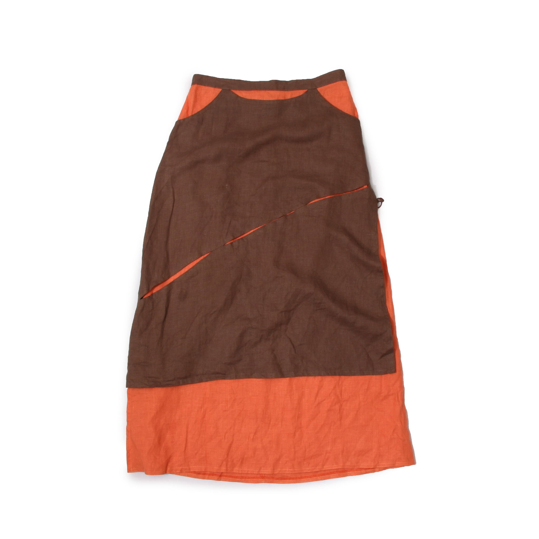 00s French LinenLayeredLongSkirt