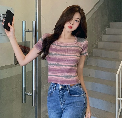 【大きいサイズL-4XL】【春夏新作】ファッションカットソー♪ブルー/パープル2色展開◆#sedmvm-222077