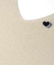 【直営限定ITEM】Wハートパッチラメキャミソール (BEIGE) CQ-46122H