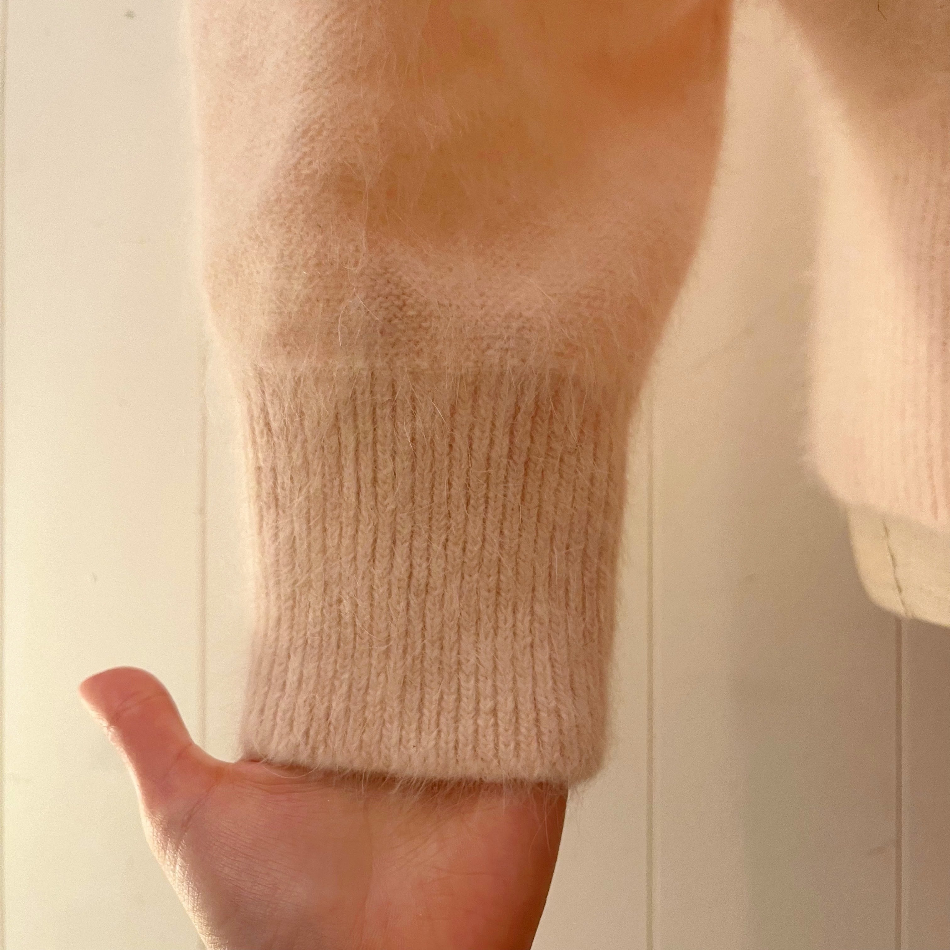 many ribbon angora knit cardigan