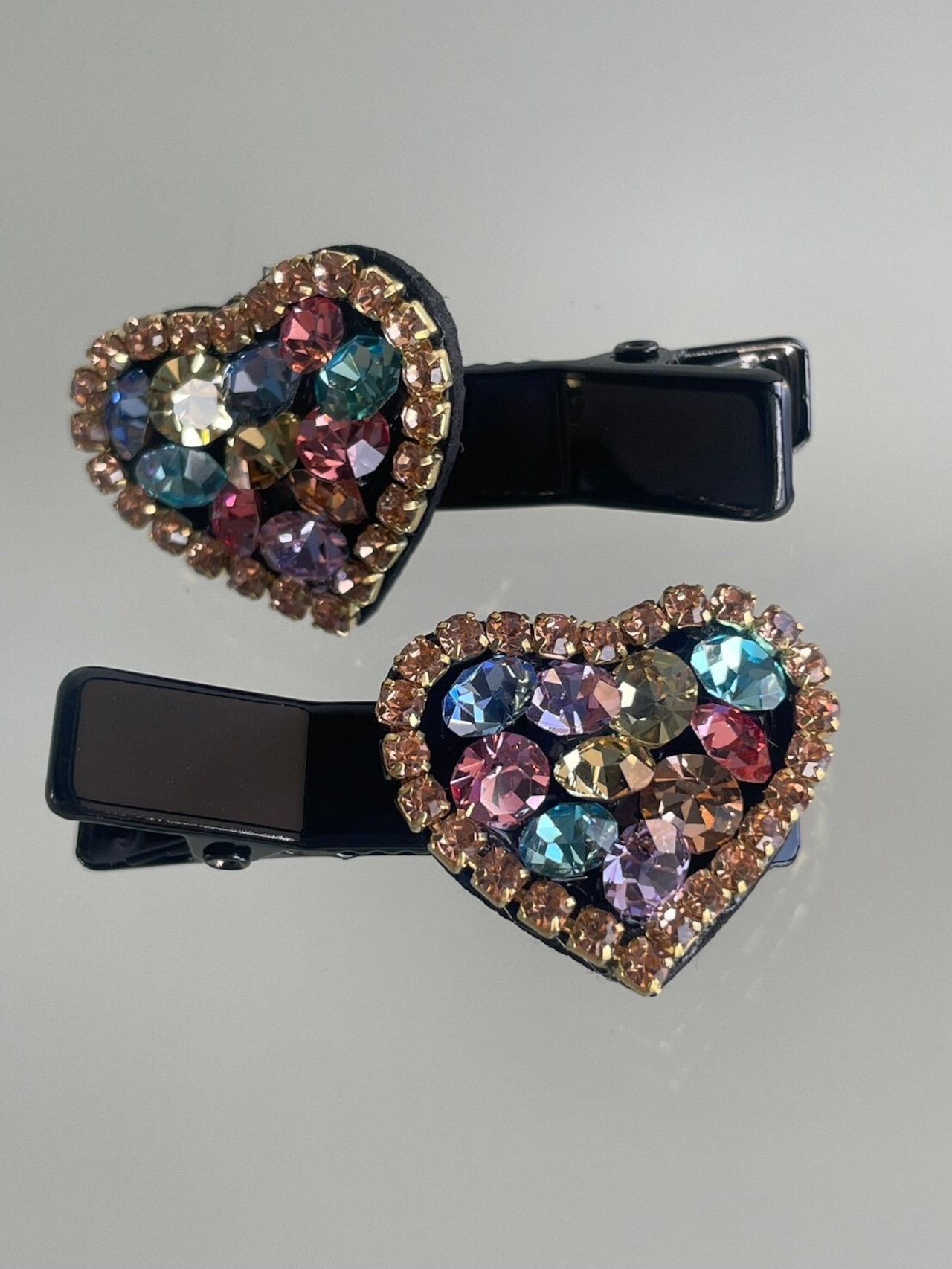 ビジューミニハートクリップ(2個セット)