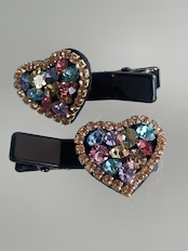 ビジューミニハートクリップ(2個セット)