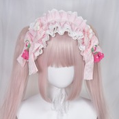 ♡【Sayakadoll original】【受注生産】ピンクギンガムチェック メルヘンすずらんヘッドドレス pink ♡
