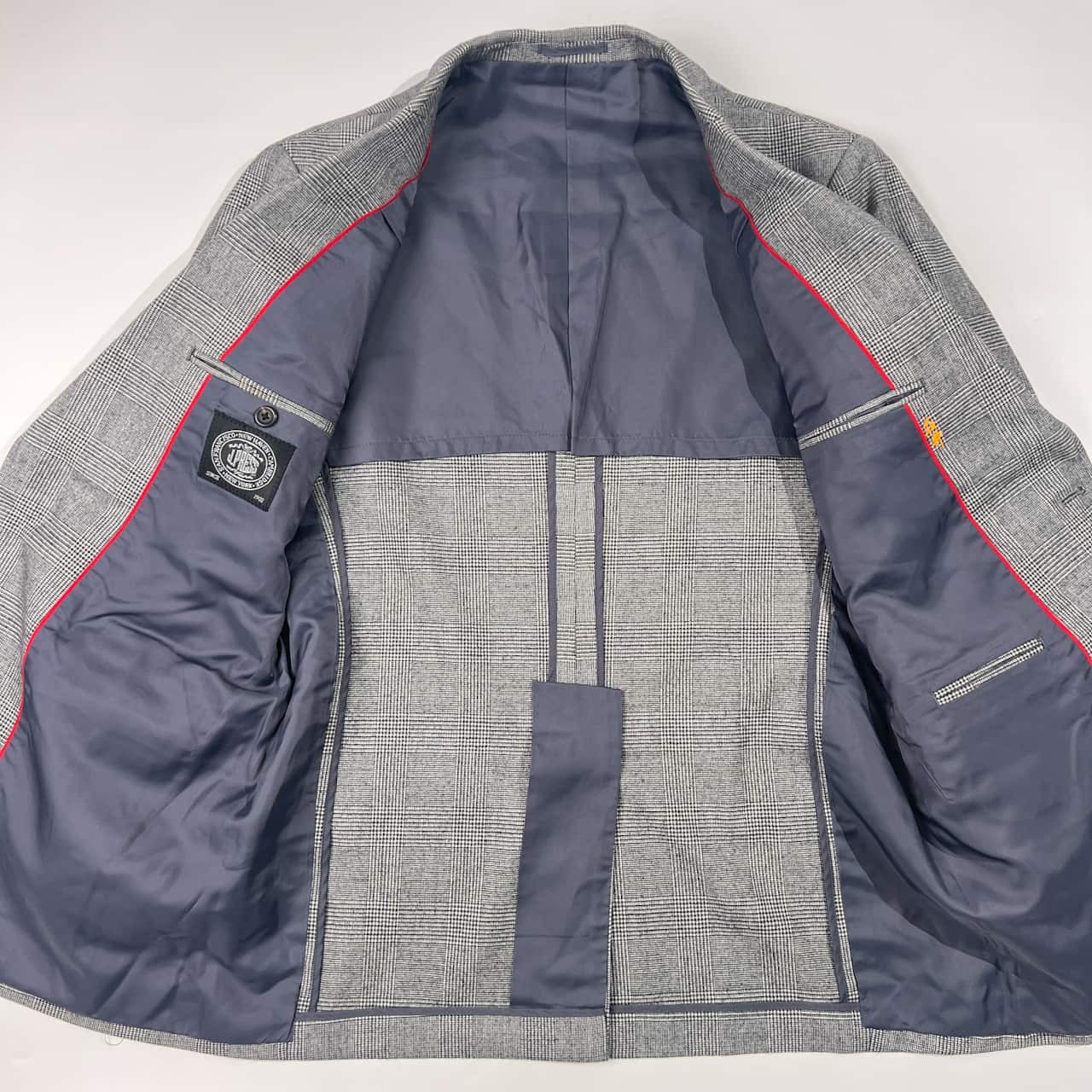 J.PRESS ジェイプレス グレンチェック ウール 段返3B テーラードジャケット 96-86-175/ブラック×ホワイト メンズ 背抜き