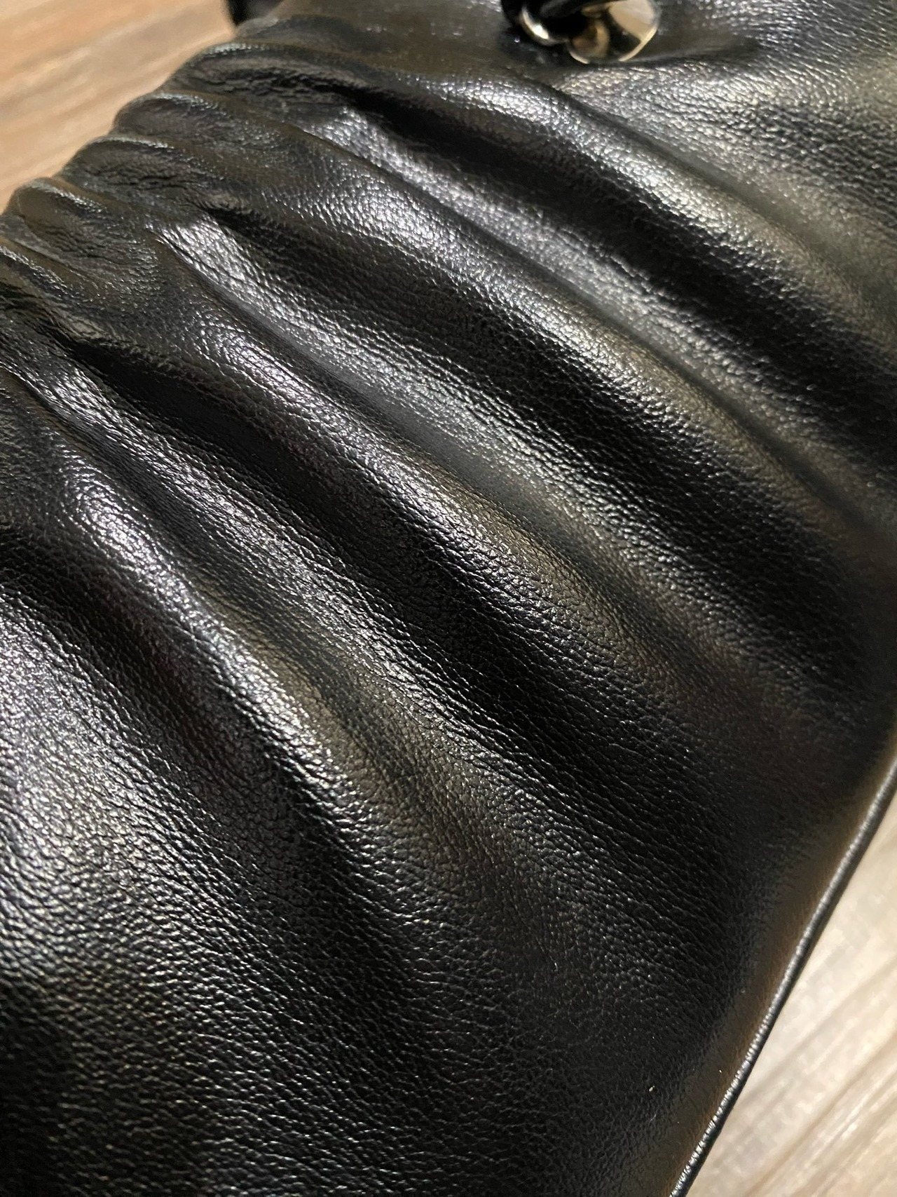 black leather hand bag-4217-6