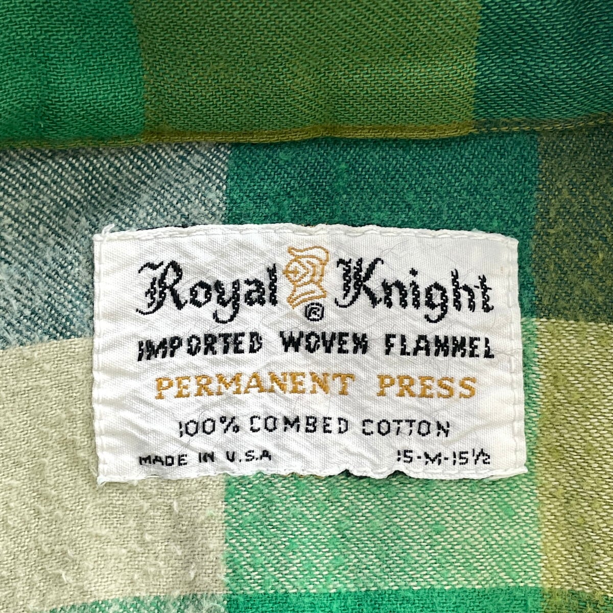 60年代 USA製 Royal Knight ロイヤルナイト 長袖 チェック 開襟