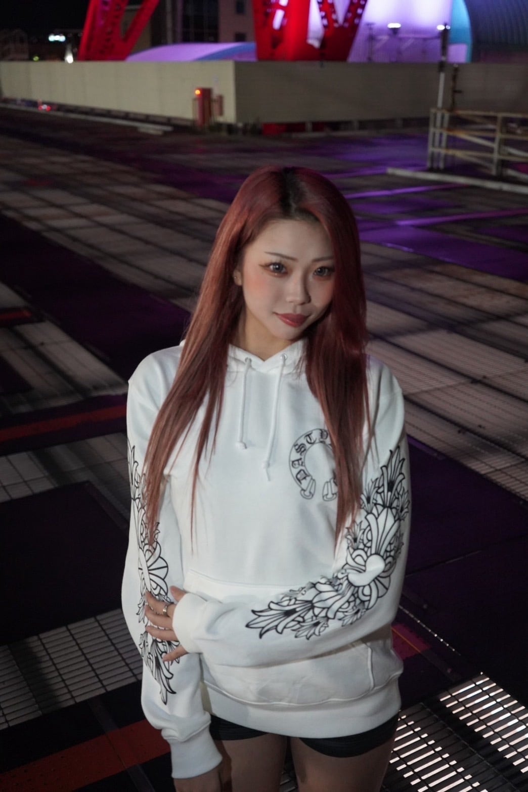 DAstyle Floral pattern Parker 【WHITE×BLACK】 | DAstyle