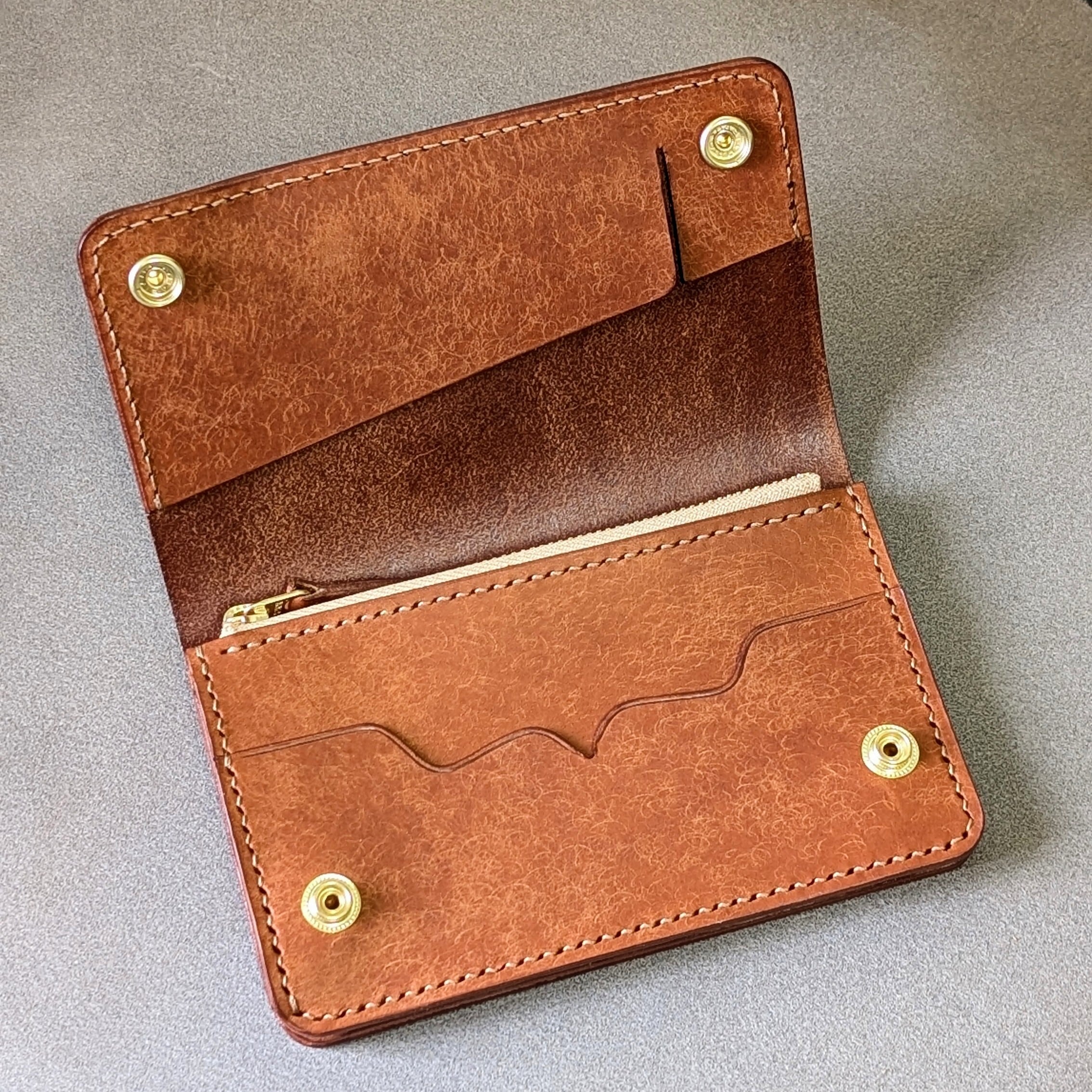 ミドルトラッカーウォレット ブラウン | LeatherWorksTegaki