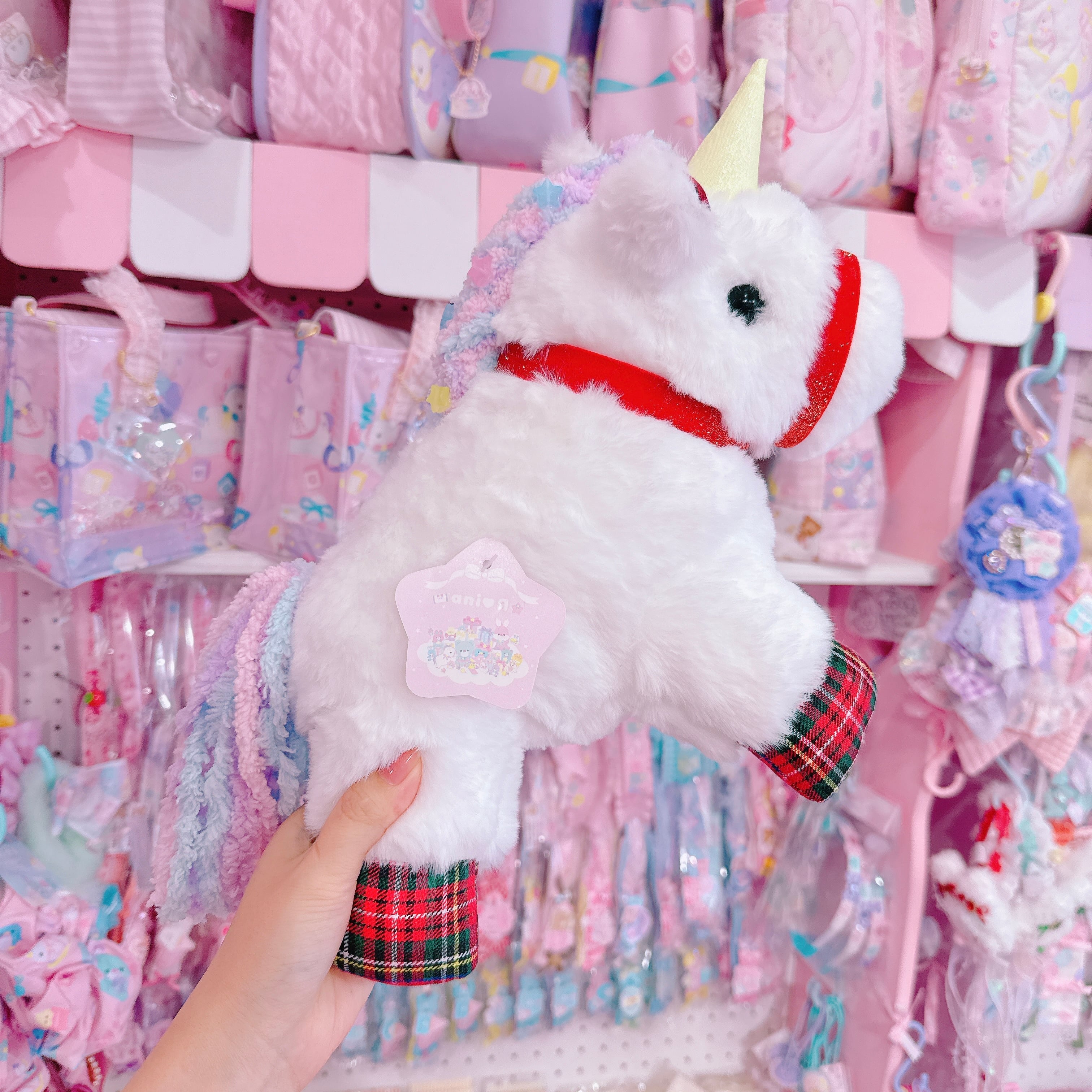 【同梱不可商品】タータンチェックユニコーン（赤）