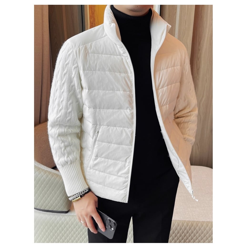 ケーブルニット切り替え中綿ブルゾン 2color OJ0638