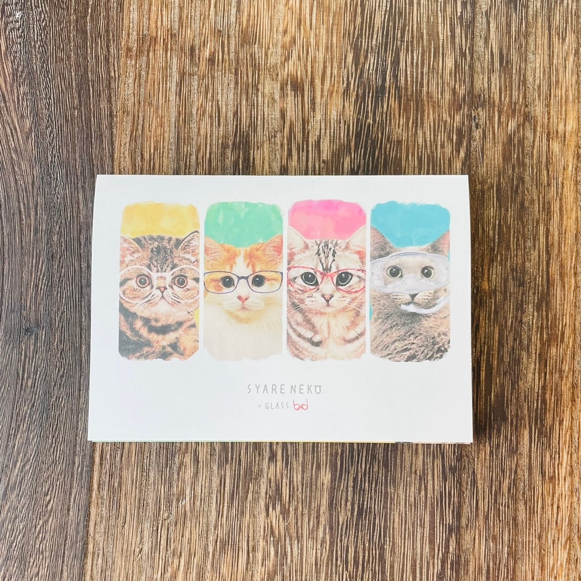 ☆ねこメモパッド|SYARENEKO×GLASS 猫 ネコ ねこ 猫雑貨 ねこモチーフ ネコ柄 コンパクトサイズ かわいい 文具 メモ帳