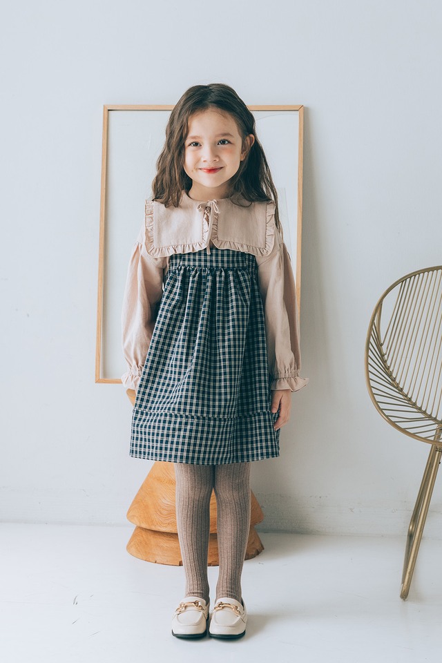 スクエア襟リボンブラウス<Beige pink>