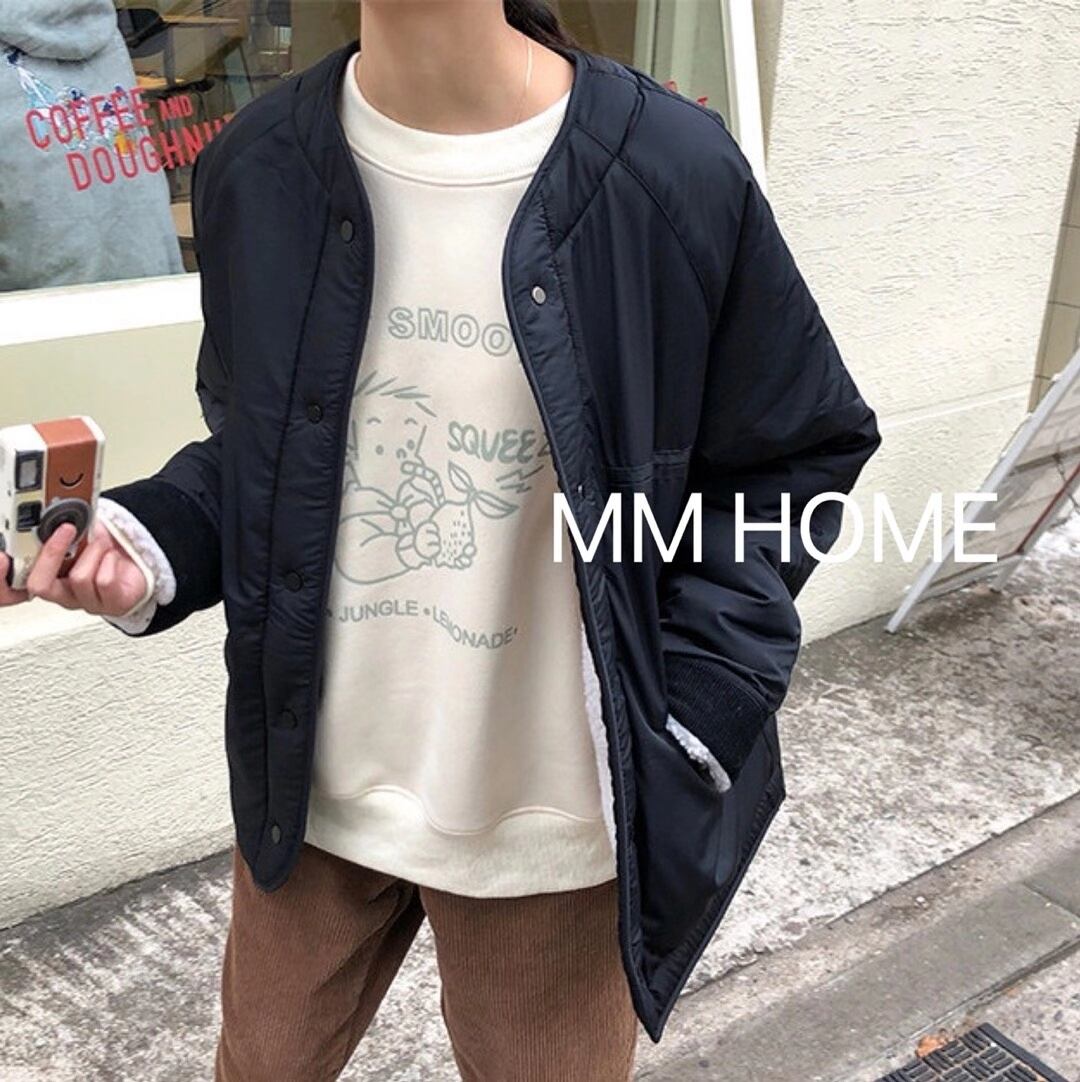 ノーカラー　裏ボアショートジャケット　AJ42441-6660