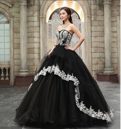 高品質！ パーティードレス 黒 ロング ベアトップ ピアノ演奏会/音楽会  