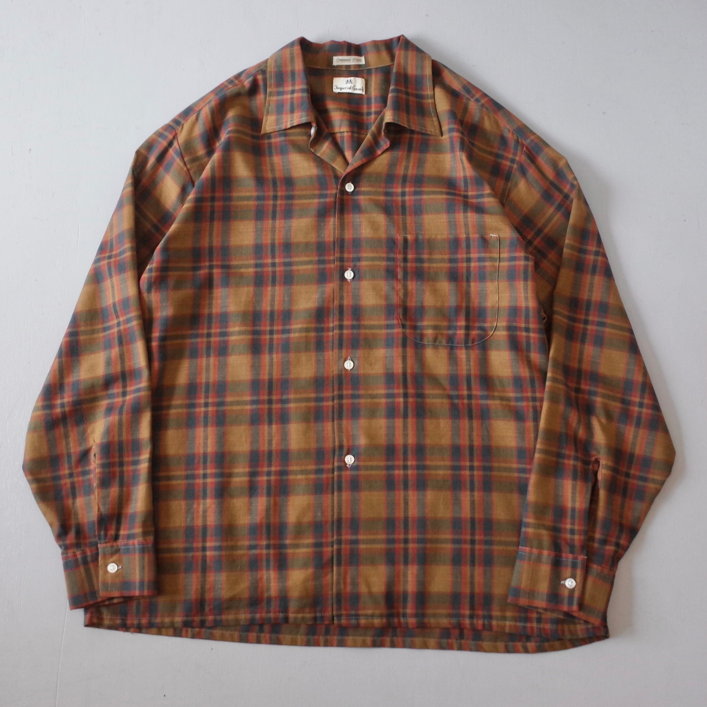 VINTAGE】 60's~70's Ombre Stripe Open Collar Shirt l/s | FINCH