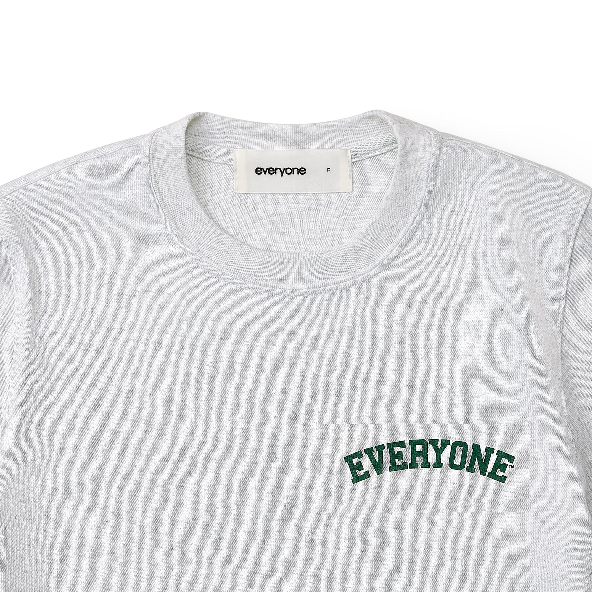 everyone collegiate logo tee shirt (ASH/GREEN) | everyone
