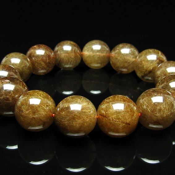 ルチルクォーツ ブレスレット 17mm ブロンズルチル ブレス一点物 111-50770