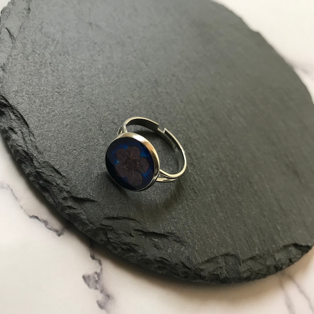 【OEC STUDIO】Broken flowers  ring #blue1