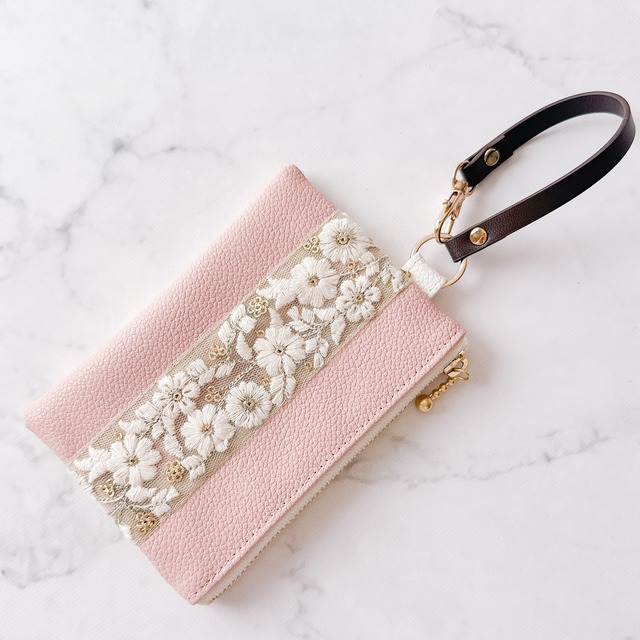 -petan-チャームポーチꕤShimmer Lace(黄緑)