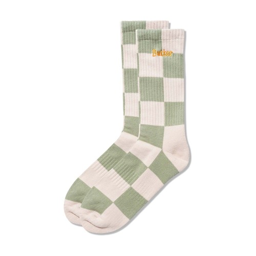 BUTTER GOODS【Checkered Socks - Sage】